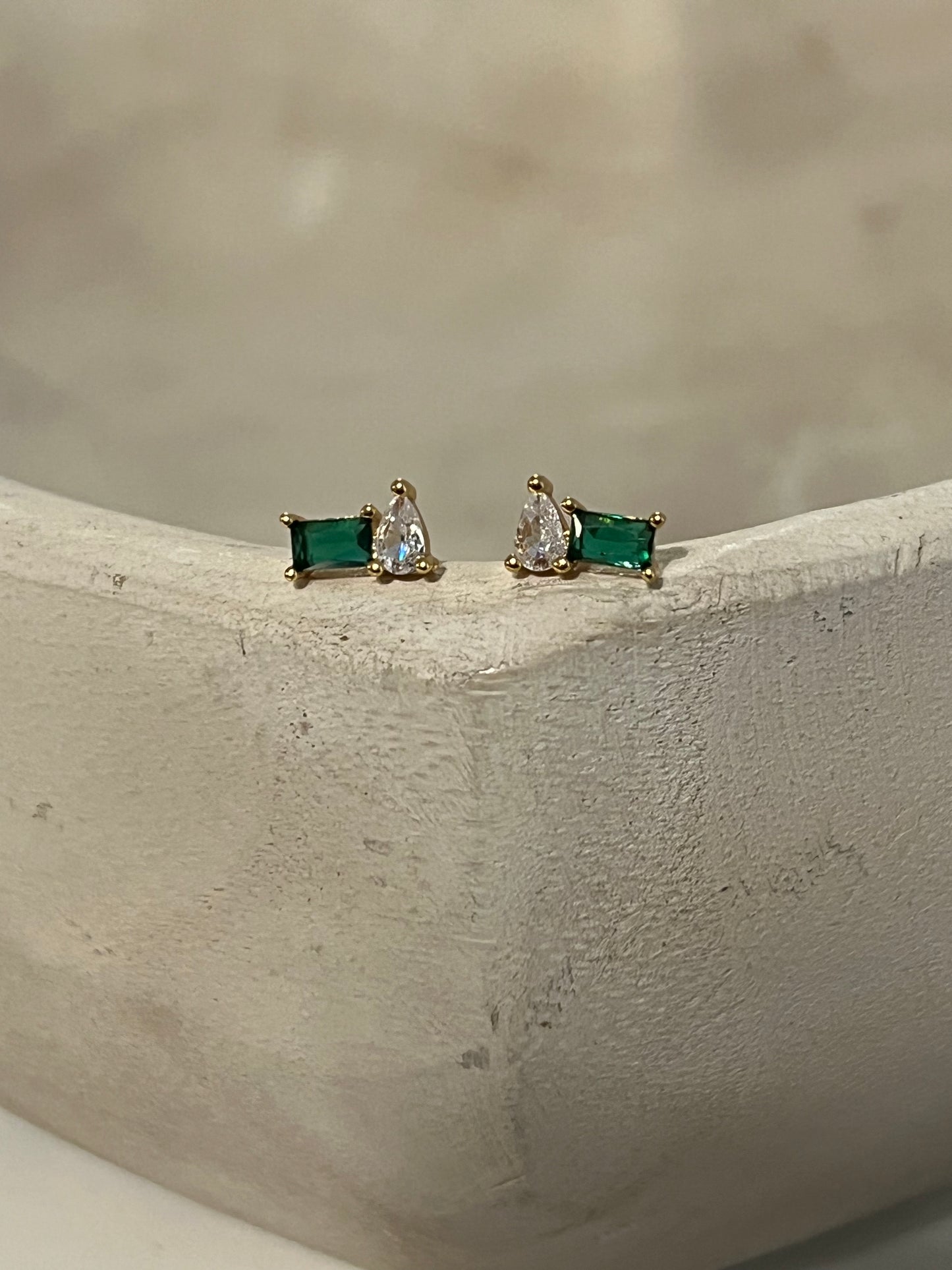 Emerald Cz studs